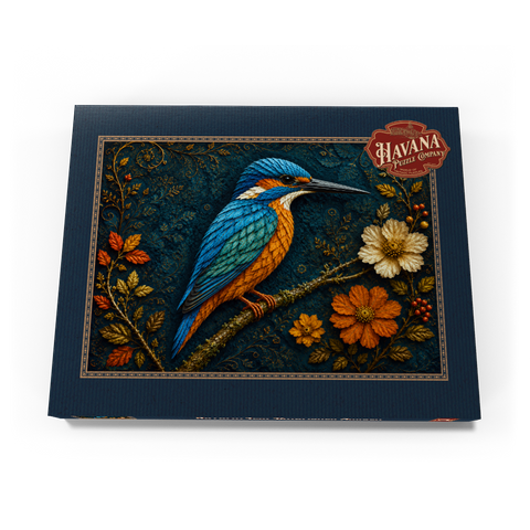 Darstellung des Puzzle Motivs Garten der Herbstblatt-Eisvögel Autumn Leaf Kingfisher Garden 100 Puzzle Schachtel Ansicht3