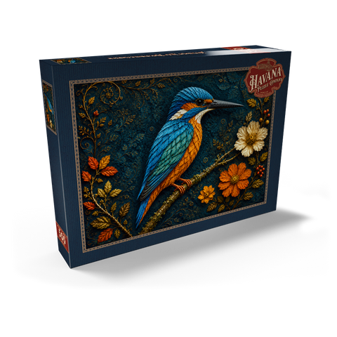 Darstellung des Puzzle Motivs Garten der Herbstblatt-Eisvögel Autumn Leaf Kingfisher Garden 500 Puzzle Schachtel Ansicht2