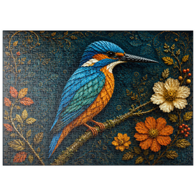 Darstellung des Puzzle Motivs Garten der Herbstblatt-Eisvögel - Puzzleteile: 500