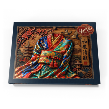 Darstellung des Puzzle Motivs     Japanese Kimono Wood Elegance 500 Puzzle Schachtel Ansicht3