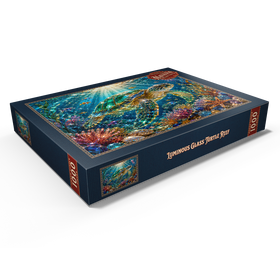 Darstellung des Puzzle Motivs Leuchtendes Glas-Schildkrötenriff - Puzzleteile: 1000