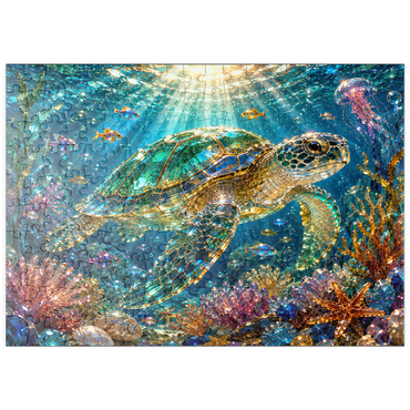 Darstellung des Puzzle Motivs puzzleplate Luminous Glass Turtle Reef 200 Puzzle