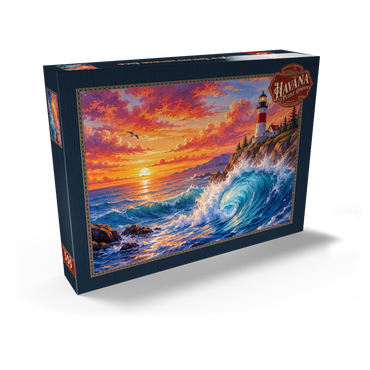 Darstellung des Puzzle Motivs New England Lighthouse Sunset 500 Puzzle Schachtel Ansicht2