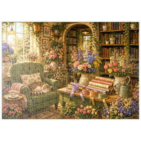 Darstellung des Puzzle Motivs Die Ecke der „Secret Flower“-Buchhandlung - Puzzleteile: 200
