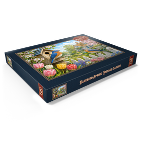 Alternative Darstellung des Puzzle-Motivs Bluebird – Frühlingsgarten im Landhausstil – Puzzleteile: 200