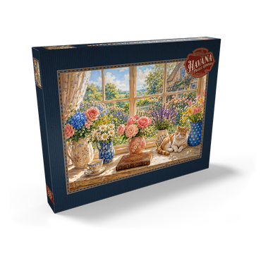 Darstellung des Puzzle Motivs Cottage Window Bouquet Garden Charm 200 Puzzle Schachtel Ansicht2