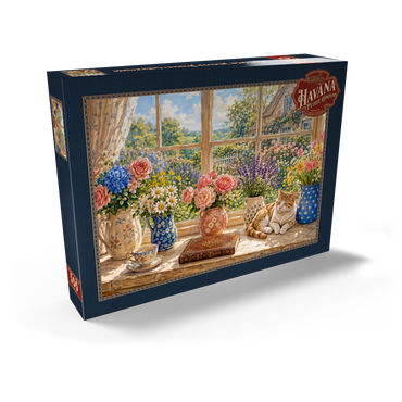 Darstellung des Puzzle Motivs Cottage Window Bouquet Garden Charm 500 Puzzle Schachtel Ansicht2