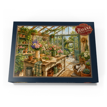 Darstellung des Puzzle Motivs Sunlit Greenhouse Garden Studio 1000 Puzzle Schachtel Ansicht3