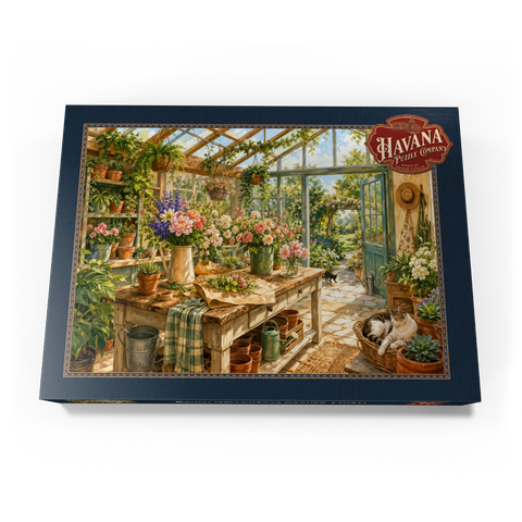 Darstellung des Puzzle Motivs Sonnenverwöhntes Gewächshaus-Gartenstudio Sunlit Greenhouse Garden Studio 500 Puzzle Schachtel Ansicht3