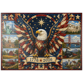 Darstellung des Puzzle Motivs American Eagle Heritage-Steppdecke - Puzzleteile: 1000