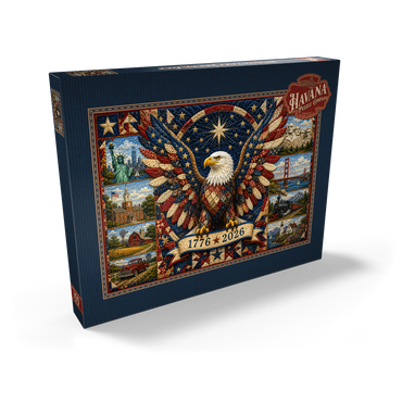 Darstellung des Puzzle Motivs American Eagle Heritage Quilt 100 Puzzle Schachtel Ansicht2