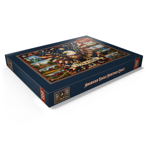 Darstellung des Puzzle Motivs American Eagle Heritage-Steppdecke American Eagle Heritage Quilt 200 Puzzle Schachtel Ansicht1