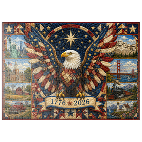 Darstellung des Puzzle Motivs American Eagle Heritage-Steppdecke - Puzzleteile: 200