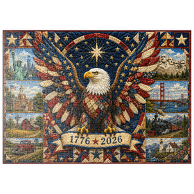 Darstellung des Puzzle Motivs American Eagle Heritage-Steppdecke - Puzzleteile: 500