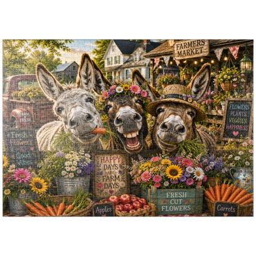 Darstellung des Puzzle Motivs puzzleplate Farm Fresh Donkey Crew 1000 Puzzle