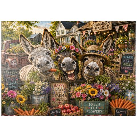 Darstellung des Puzzle Motivs Farm Fresh Donkey Crew puzzleplate Farm Fresh Donkey Crew 1000 Puzzle