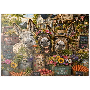 Darstellung des Puzzle Motivs puzzleplate Farm Fresh Donkey Crew 100 Puzzle
