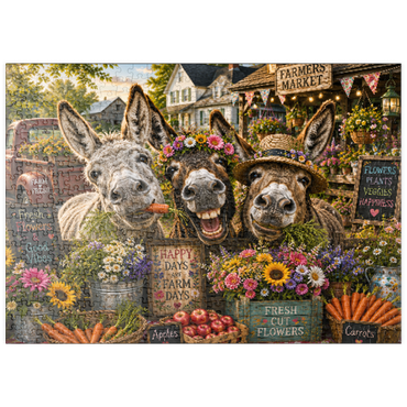 Darstellung des Puzzle Motivs puzzleplate Farm Fresh Donkey Crew 500 Puzzle