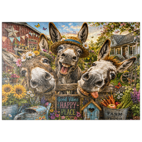 Darstellung des Puzzle Motivs Charm der drei albernen Esel - Puzzleteile: 500