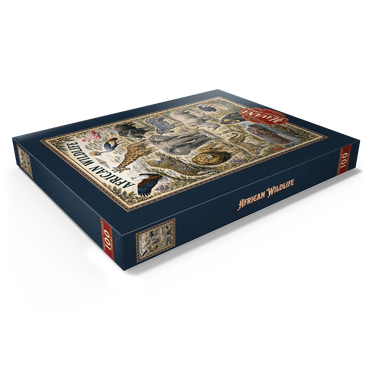 Darstellung des Puzzle Motivs African Wildlife Vintage Art Poster 100 Puzzle Schachtel Ansicht1