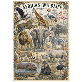 Darstellung des Puzzle Motivs African Wildlife Vintage Art Poster - Puzzleteile: 100
