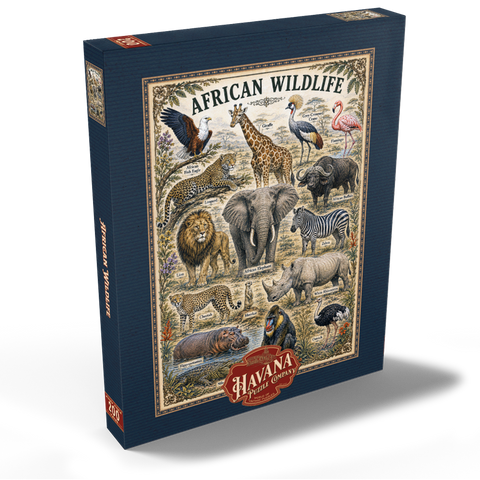 Darstellung des Puzzle Motivs African Wildlife Vintage Art Poster African Wildlife Vintage Art Poster 200 Puzzle Schachtel Ansicht2