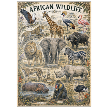 Darstellung des Puzzle Motivs puzzleplate African Wildlife Vintage Art Poster 200 Puzzle