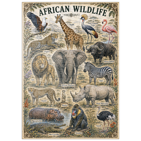 Darstellung des Puzzle Motivs African Wildlife Vintage Art Poster - Puzzleteile: 200