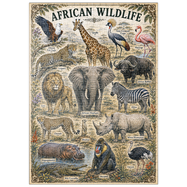 Darstellung des Puzzle Motivs puzzleplate African Wildlife Vintage Art Poster 500 Puzzle