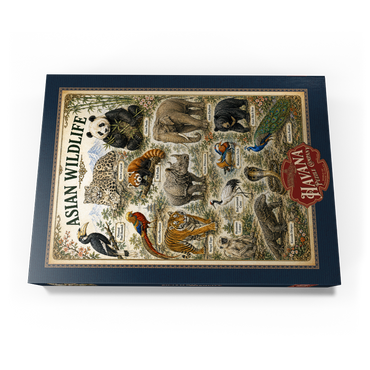 Darstellung des Puzzle Motivs Asian Wildlife Vintage Art Poster 1000 Puzzle Schachtel Ansicht3