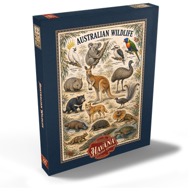 Darstellung des Puzzle Motivs Australian Wildlife Vintage Art Poster 100 Puzzle Schachtel Ansicht2