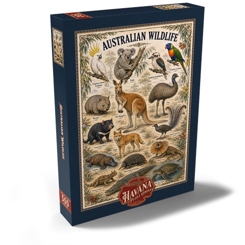 Darstellung des Puzzle Motivs Australian Wildlife Vintage Art Poster Australian Wildlife Vintage Art Poster 500 Puzzle Schachtel Ansicht2