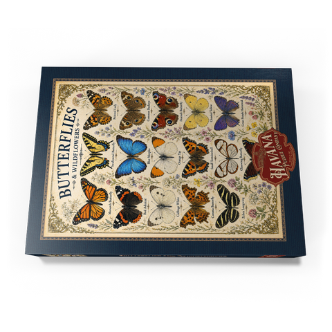 Darstellung des Puzzle Motivs Butterflies and Wildflowers Vintage Art Poster Butterflies and Wildflowers Vintage Art Poster 1000 Puzzle Schachtel Ansicht3
