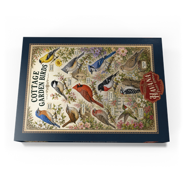 Darstellung des Puzzle Motivs Cottage Garden Birds Vintage Poster 1000 Puzzle Schachtel Ansicht3