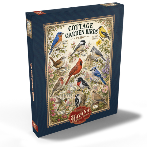 Darstellung des Puzzle Motivs Cottage Garden Birds Vintage Poster Cottage Garden Birds Vintage Poster 100 Puzzle Schachtel Ansicht2