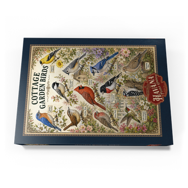Darstellung des Puzzle Motivs Cottage Garden Birds Vintage Poster 500 Puzzle Schachtel Ansicht3
