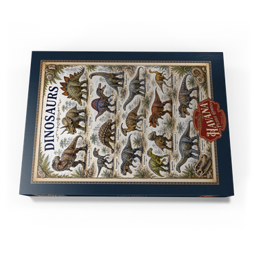 Darstellung des Puzzle Motivs Dinosaurs Vintage Art Poster 1000 Puzzle Schachtel Ansicht3