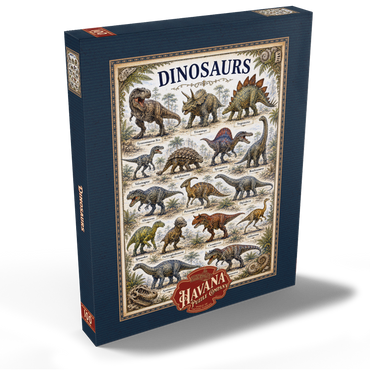 Darstellung des Puzzle Motivs Dinosaurs Vintage Art Poster 100 Puzzle Schachtel Ansicht2