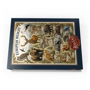 Darstellung des Puzzle Motivs European Wildlife Vintage Art Poster 1000 Puzzle Schachtel Ansicht3