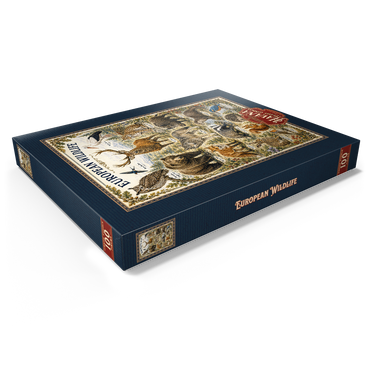 Darstellung des Puzzle Motivs European Wildlife Vintage Art Poster 100 Puzzle Schachtel Ansicht1