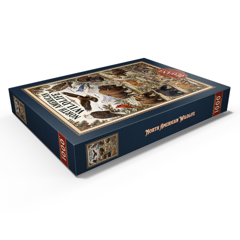 Darstellung des Puzzle Motivs North American Wildlife Vintage Poster North American Wildlife Vintage Poster 1000 Puzzle Schachtel Ansicht1