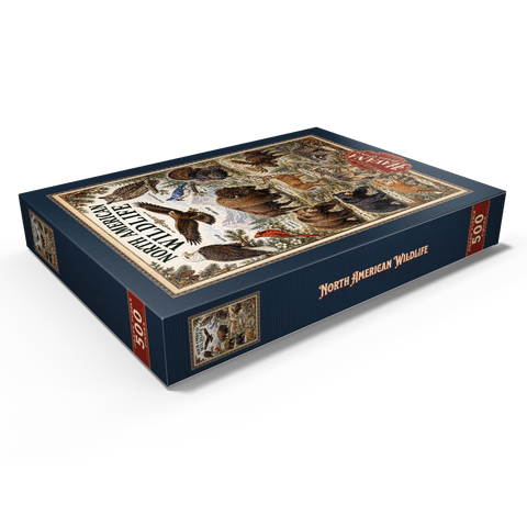 Darstellung des Puzzle Motivs North American Wildlife Vintage Poster North American Wildlife Vintage Poster 500 Puzzle Schachtel Ansicht1