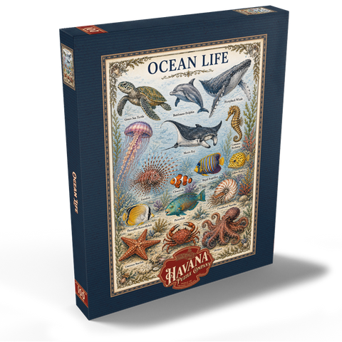 Darstellung des Puzzle Motivs Ocean Life Vintage Art Poster Ocean Life Vintage Art Poster 100 Puzzle Schachtel Ansicht2