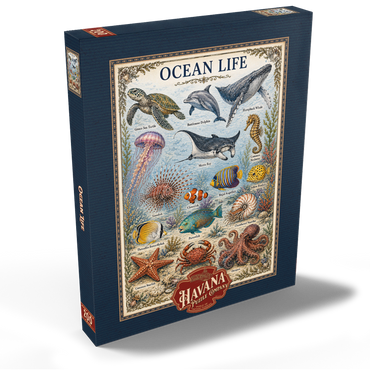 Darstellung des Puzzle Motivs Ocean Life Vintage Art Poster 200 Puzzle Schachtel Ansicht2