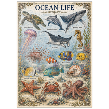 Darstellung des Puzzle Motivs puzzleplate Ocean Life Vintage Art Poster 500 Puzzle