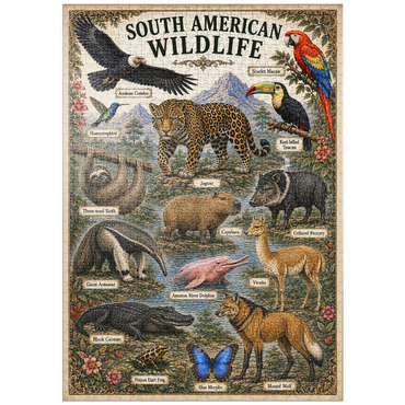 Darstellung des Puzzle Motivs puzzleplate South American Wildlife Vintage Poster 1000 Puzzle