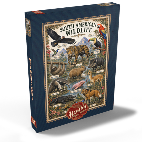 Darstellung des Puzzle Motivs South American Wildlife Vintage Poster South American Wildlife Vintage Poster 100 Puzzle Schachtel Ansicht2