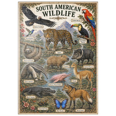 Darstellung des Puzzle Motivs puzzleplate South American Wildlife Vintage Poster 200 Puzzle