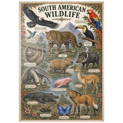 Darstellung des Puzzle Motivs South American Wildlife Vintage Poster puzzleplate South American Wildlife Vintage Poster 200 Puzzle