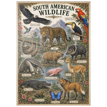Darstellung des Puzzle Motivs puzzleplate South American Wildlife Vintage Poster 500 Puzzle